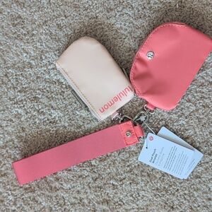 #96 NWT Lululemon Dual Pouch Wristlet Lt Peach Coral Salmon Multi NS $58 S/O